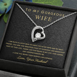 Valentine's Day Gift, Heart Necklace, I  Love You Necklace with Message Card