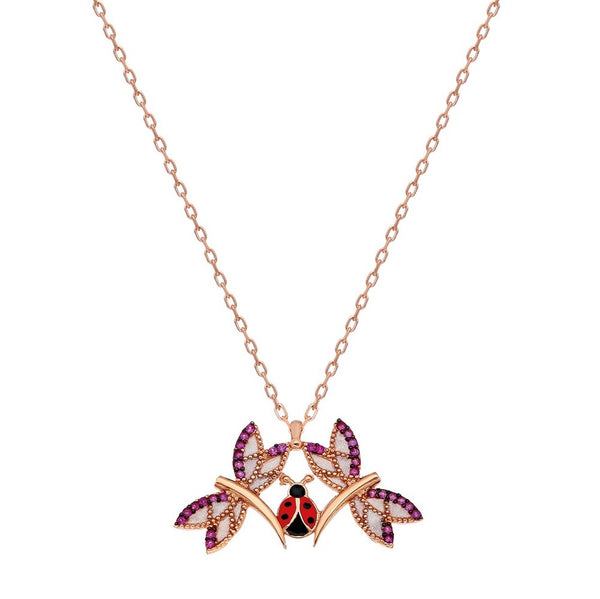 925 Sterling Silver Double Butterfly Women Necklace