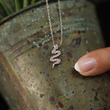 Sterling Silver Snake Italian Necklace