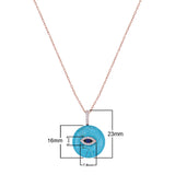 Sterling Silver Evil Eye Necklace with CZ