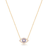 Sterling Silver Evil Eye Necklace with CZ