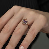 925 Sterling Adjustable Pink Butterfly Ring