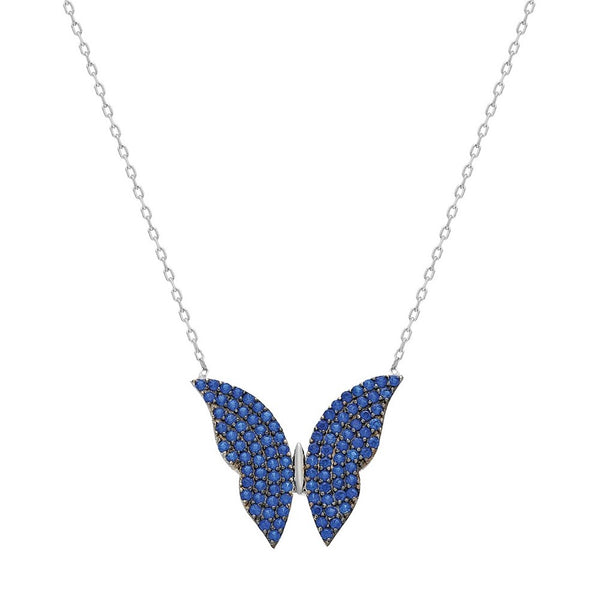 Royal Blue Butterfly Necklace