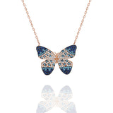 925 Sterling Silver Color Transition Butterfly Necklace