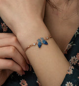 925 Sterling Colored Butterfly Women's Sterling Silver Bracelet