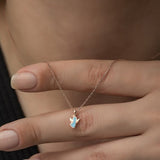 925 Sterling Minimal Angel Necklace Women Sterling Silver Necklace