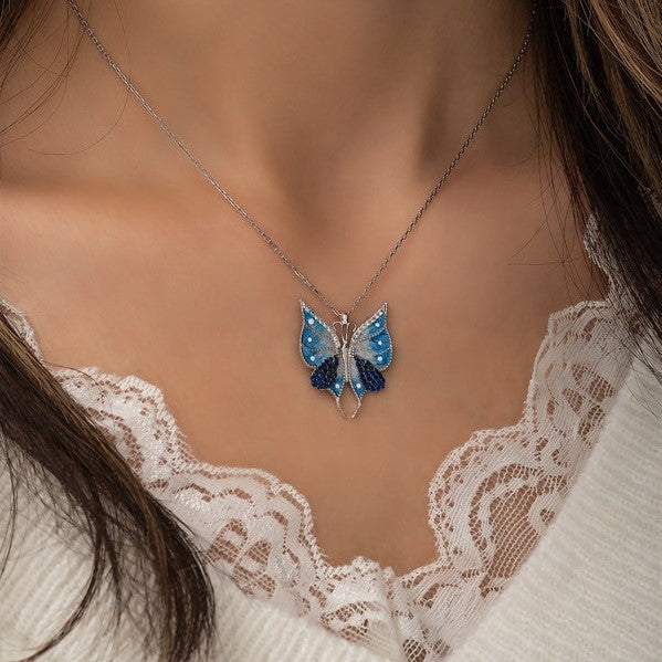 Swarovski Blue Butterfly Necklace