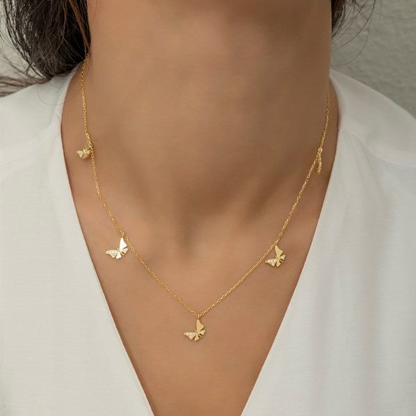 Butterfly Chain Necklace Gold