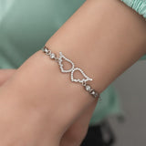 925 Sterling Silver Zircon Stone Angel Wing Bracelet