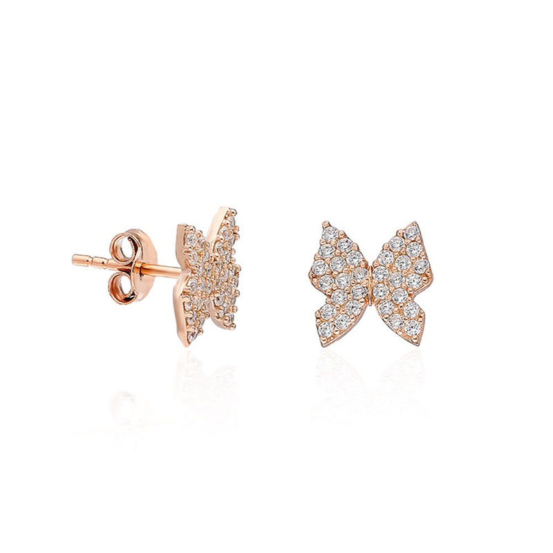 925 Sterling Tiny Butterfly Earrings Women's Sterling Silver Earrings