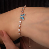 925 Sterling Turquoise Butterfly Bracelet Women Silver Bracelet