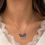 Blue Stone Butterfly Necklace