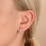 Sterling Silver Hoop Earrings with CZ