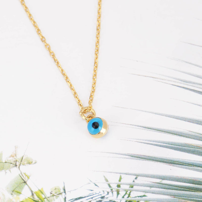 Glass Eye Gold platedPlated Silver Necklace