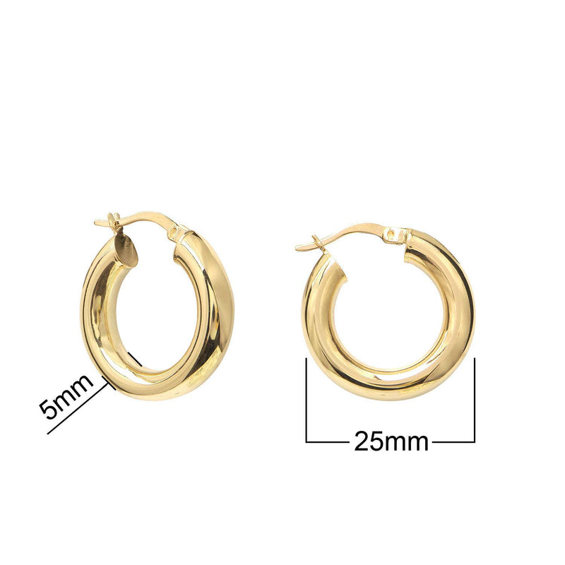 Sterling Silver Hoop Earrings - 25 mm