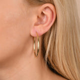40 mm Dangle Sterling Silver Hoop Earrings