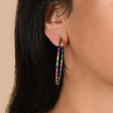 Sterling Silver Hoop Earrings with CZ
