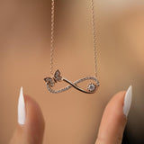 Sterling Silver Infinity and Butterfly Necklace