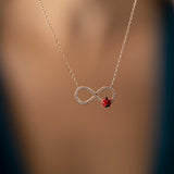 Sterling Silver Infinity and Ladybug Necklace