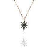 Sterling Silver North Star Zircon Italian Necklace
