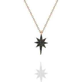 Sterling Silver North Star Zircon Italian Necklace