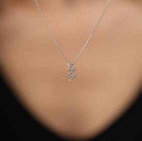 Sterling Silver Snake Italian Necklace