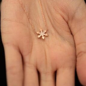 Sterling Silver Snowflake Italian Necklace