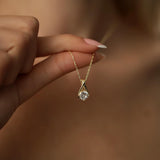 Sterling Silver Solitaire Triangle Necklace