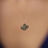 Women's Sterling Silver Cactus Necklace