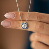 Women's Sterling Silver Evil Eye Necklace