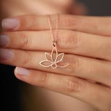 Women's Sterling Silver Lotus Flower Necklace