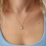 Women's Sterling Silver Solitaire Necklace