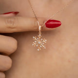 Women's Sterling Silver Zircon Snowflake Necklace