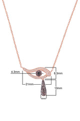 Evil Eye Necklace with Brown CZ