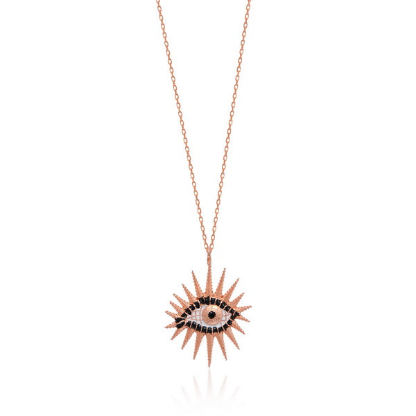 Evil Eye Necklace Rose Gold
