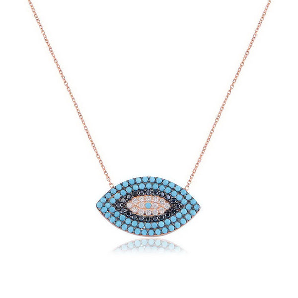 Evil Eye Necklace with Cubic Zirconia