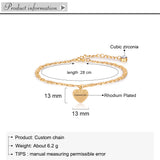 Personalized Rhodium Plated Heart Bracelet