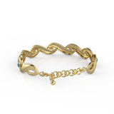 18K Gold Plated Cubic Zirconia Bracelet with Personalized Names