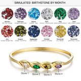 Birthstone and Engraved Gold Plated Bracelet