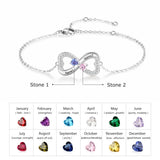 Double Heart Shape Bracelet with Personalized Names