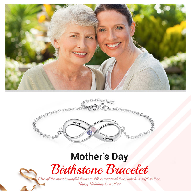 Mother's Day Gift Infinity Birthstone Bracelet
