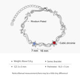 Rhodium Plated Birthstone Bracelet