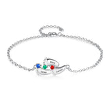 Rhodium Plated Baby Feet Bracelet