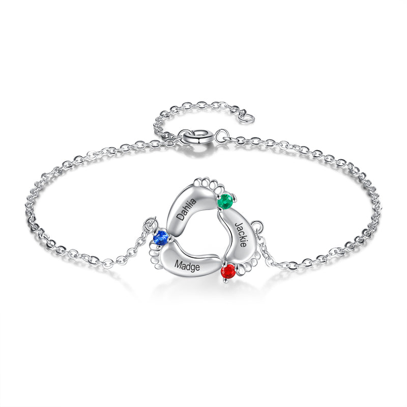 Rhodium Plated Baby Foot Bracelet