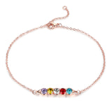 Rhodium Plated Birthstone Bracelet