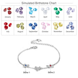 Personalized  Rhodium Plated Butterfly Bracelet