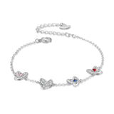 Personalized  Rhodium Plated Butterfly Bracelet