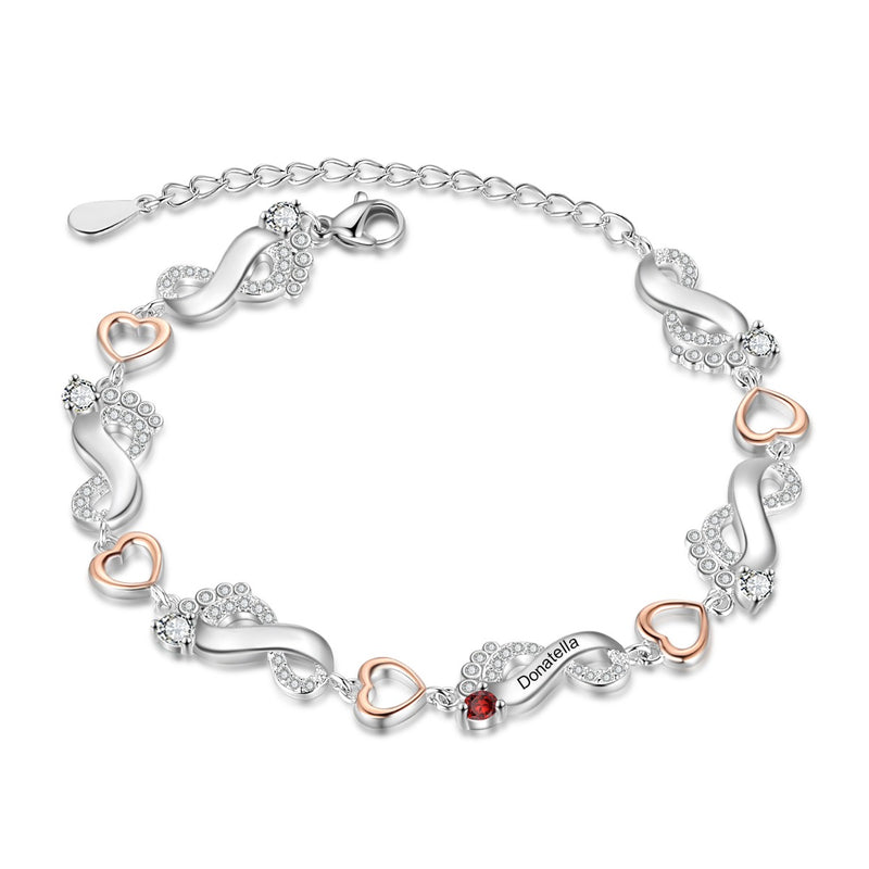 Rhodium Plated Feet Bracelet