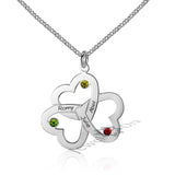 Three-Ring Heart Shaped Name Necklace