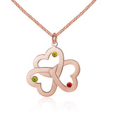 Three-Ring Heart Shaped Name Necklace